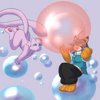 Request: Mew and OC with Bubbles