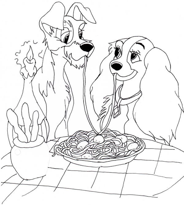 Lady And The Tramp Black White By Fakexfleur On Deviantart