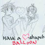 Have a heart-shaped baloon