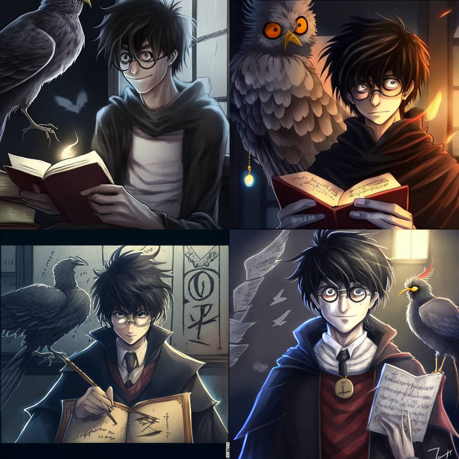 Harry Potter in Death Note anime style by AiMaleficent on DeviantArt