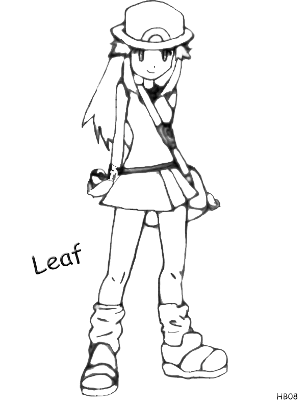 Pokemon Trainer Leaf ~ Lineart/Drawing By Harukablaze08 On Deviantart