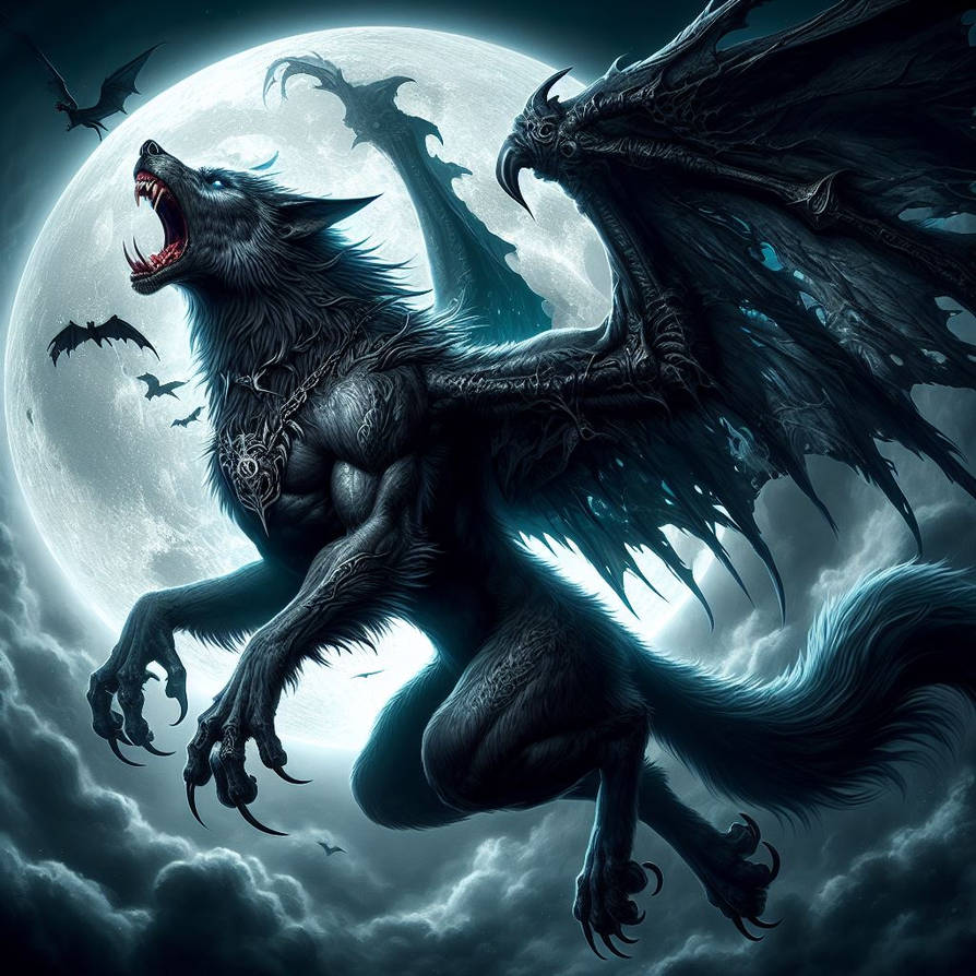 Werewolf flying through the clouds by Dark-Psyco on DeviantArt