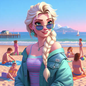 Elsa at the beach