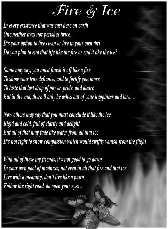 Fire And Ice Poem By Icecold656 On Deviantart