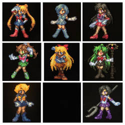 Sailor Scouts Perler Bead Sprites