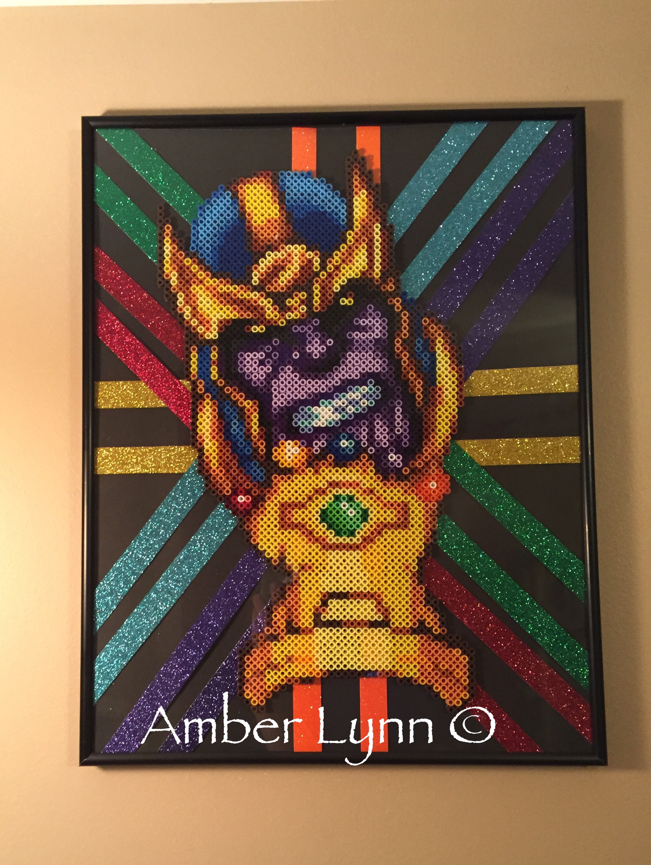 Thanos Infinity Gauntlet Perler Bead Design