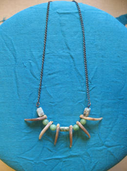 Badger claw, jade, turquoise necklace