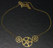 Wheel gear steampunk necklace