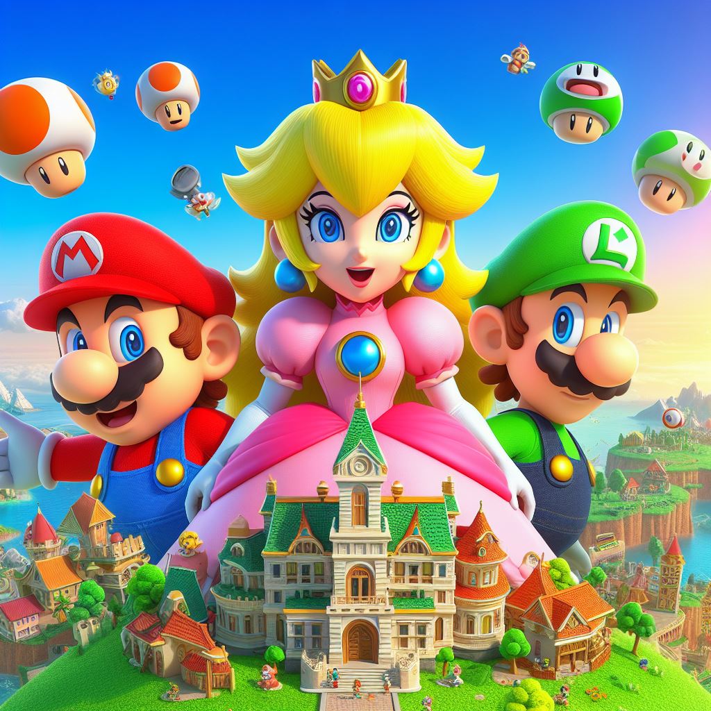 Super Mario + Princess Peach + Luigi by Alleydjoyo on DeviantArt