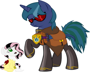 My Oc with DiscordxFluttershy kid