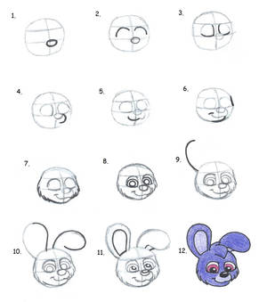 How to draw a Fazzy bunny face