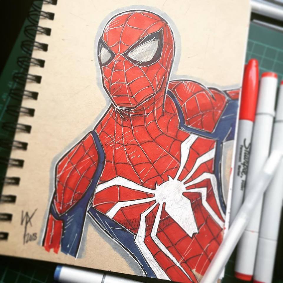 Spider-Man (PS4) - Marker Sketch by ScottLewisART on DeviantArt