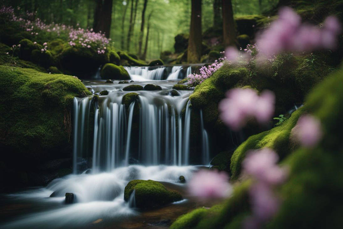 Waterfalls In Spring Water fall in forest beautiful scenery spring flow by Jojolegs43 on ...