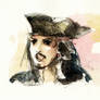 tiny watercolor Jack Sparrow
