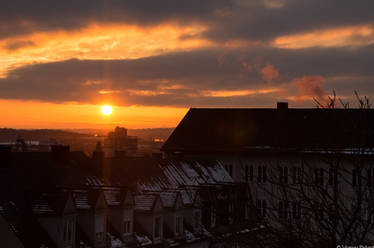 A sunset over the roofs