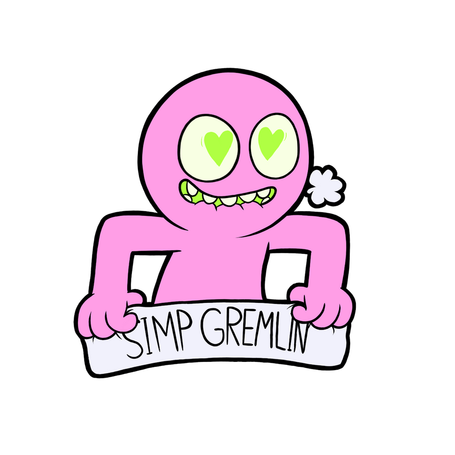 Simp Gremlin (pin design) by VioletFeatherWind on DeviantArt
