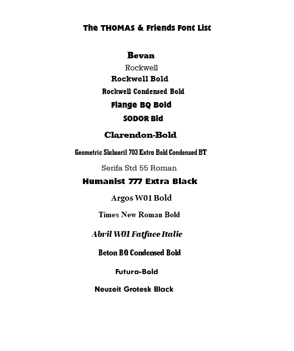 The THOMAS and Friends Font List 9th by Charlie316 on DeviantArt