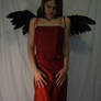 Red Dress, Black Wings Stock