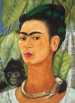 Frida Kahlo monkey portrait by Moni3