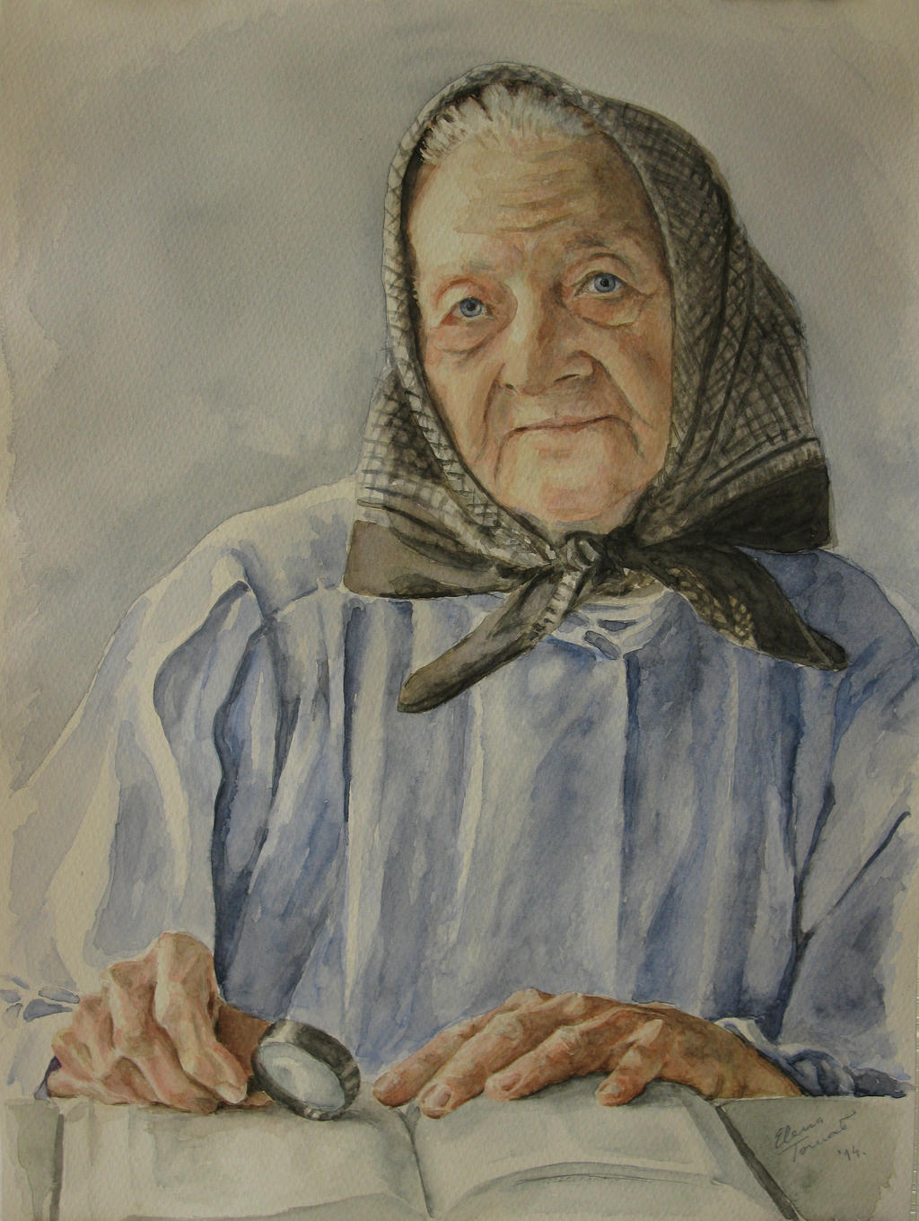 Grandmother, watercolor 38x28