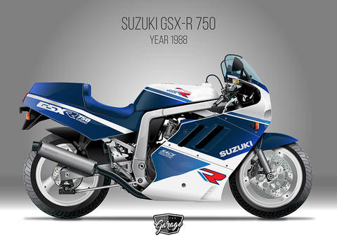 SUZUKI GSX R 750 Vector Illustration