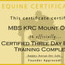 MBS KRC Mount Olympus - Certified 3DE Trained