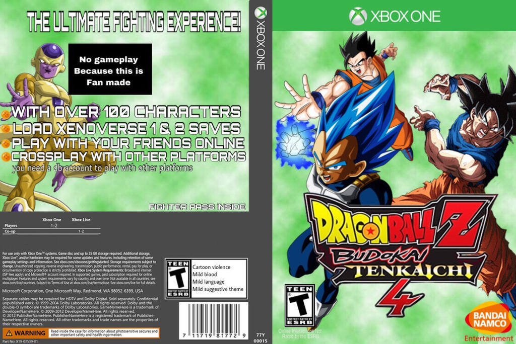 Dbz Budokai Tenkaichi 4 Fan Made Case Xbox One By Dreamhunterbros On Deviantart