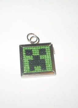 Creeper Cross Stitch Pendant