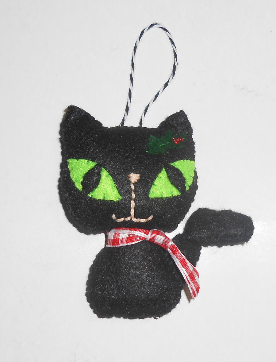 Black Cat Christmas Ornament