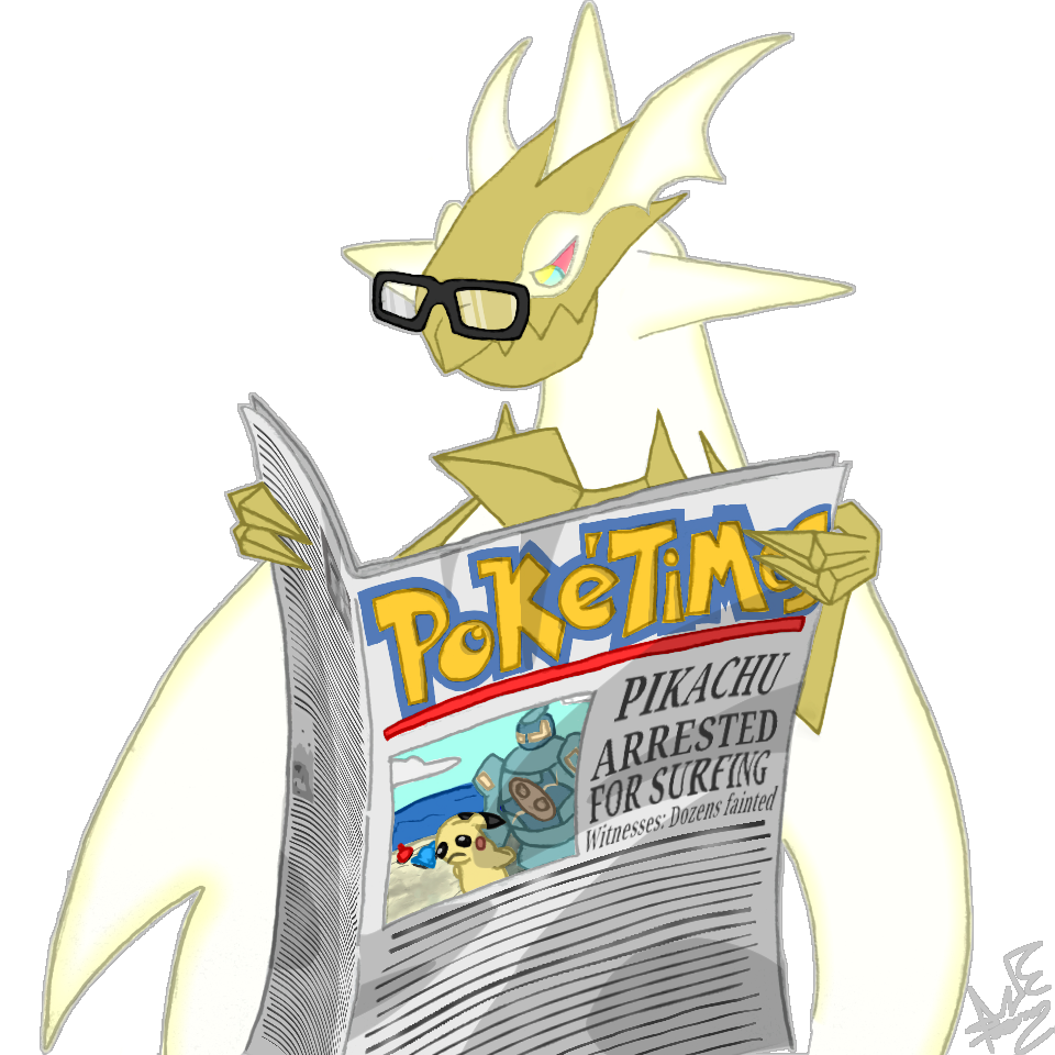 Necrozma reading newspaper