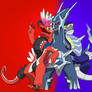 Koraidon, MIraidon and daddy Dialga