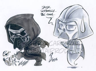 Chibi Kylo Ren and Vader