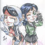 watercolor Vipere and Bibi from Sentai School