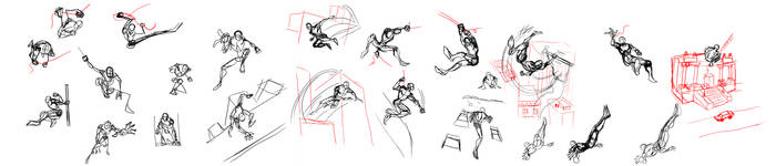 Spidey poses sketches