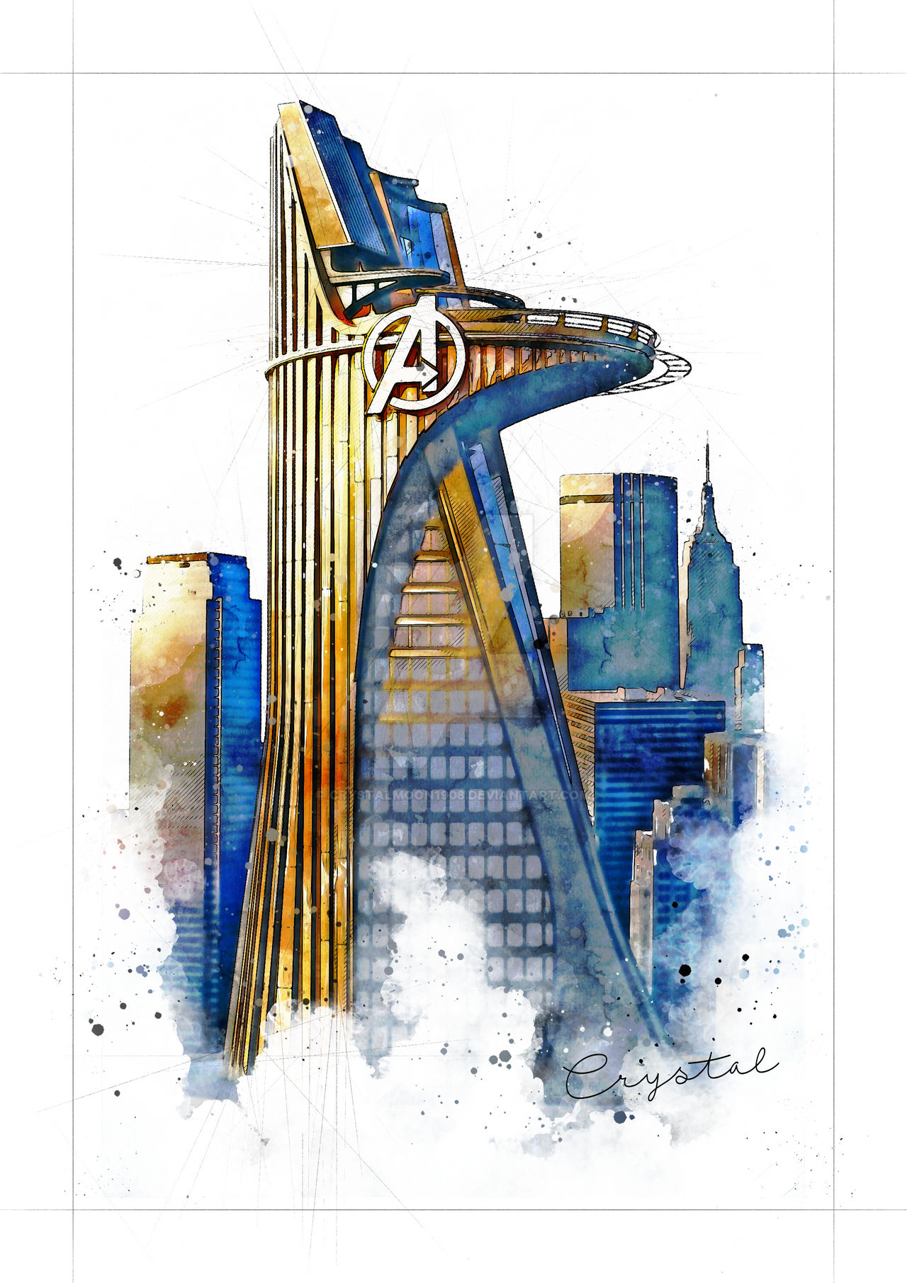 Avengers Tower Art Print — STUDIO D'AMORE