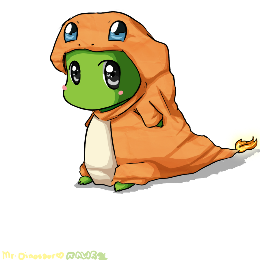 Mr. Dinosaur in a Charmander hoodie