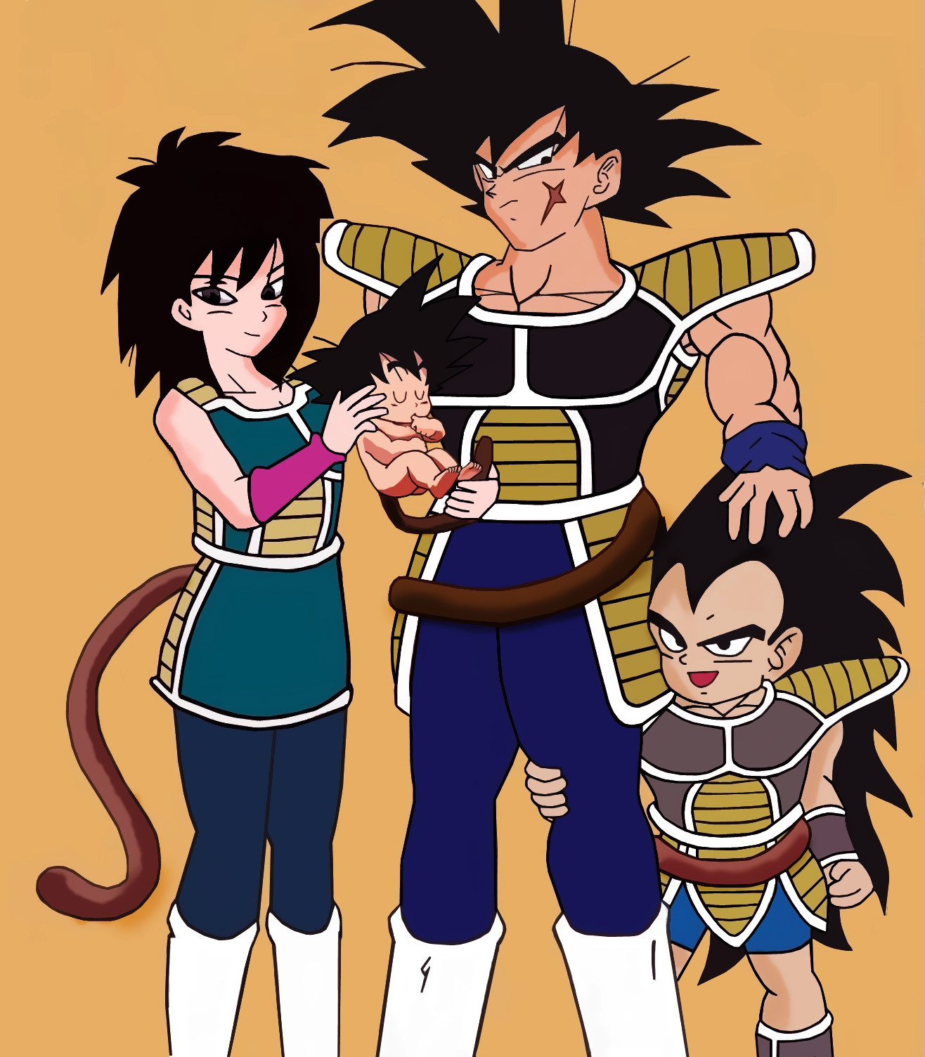 Bardock, Gine Goku and Raditz