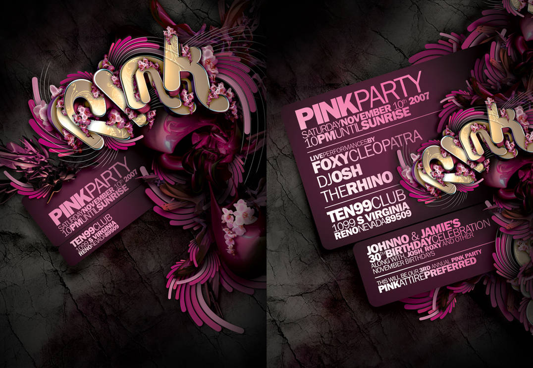 PINK PARTY FLYER by Demen1