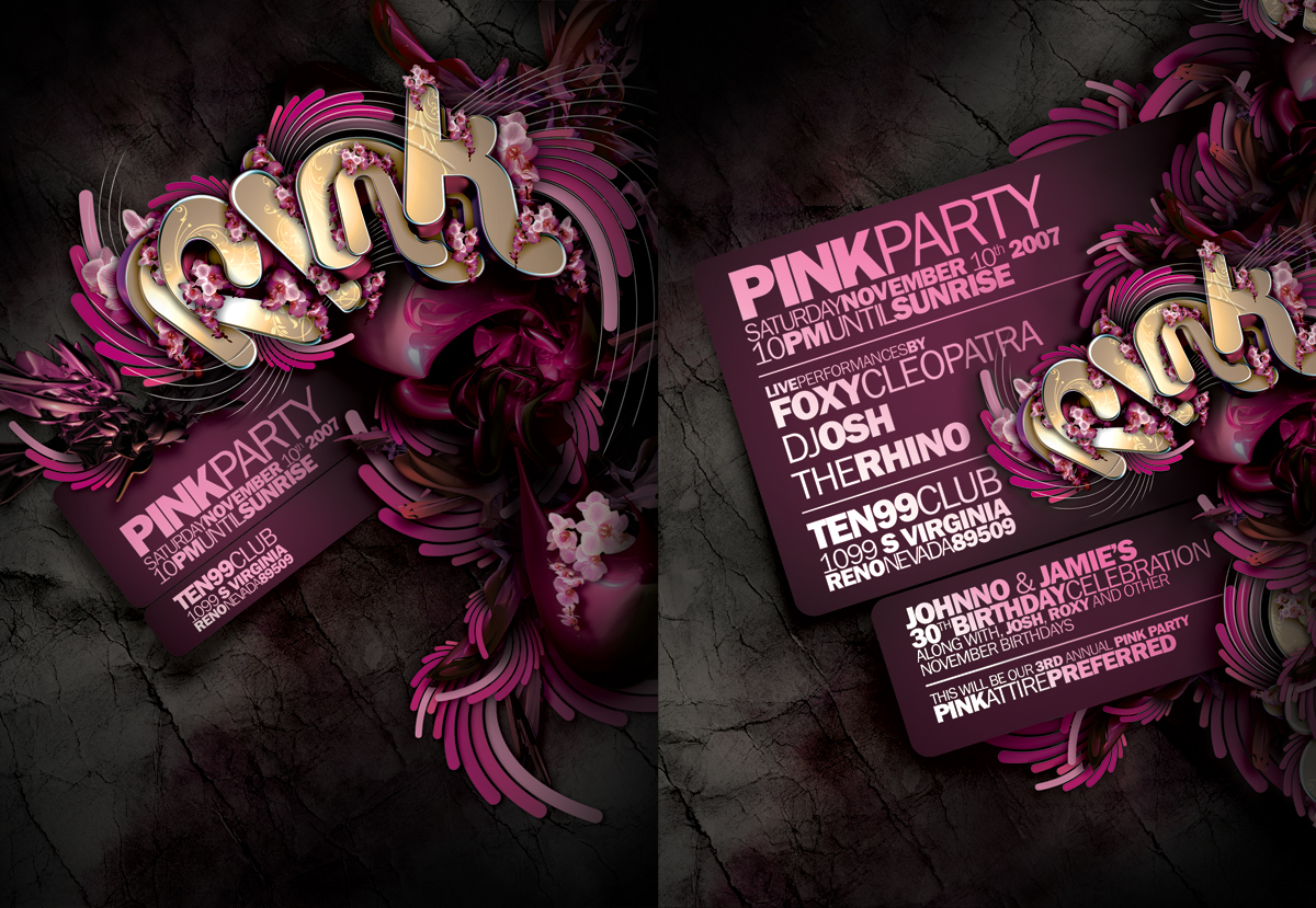 PINK PARTY FLYER by Demen1