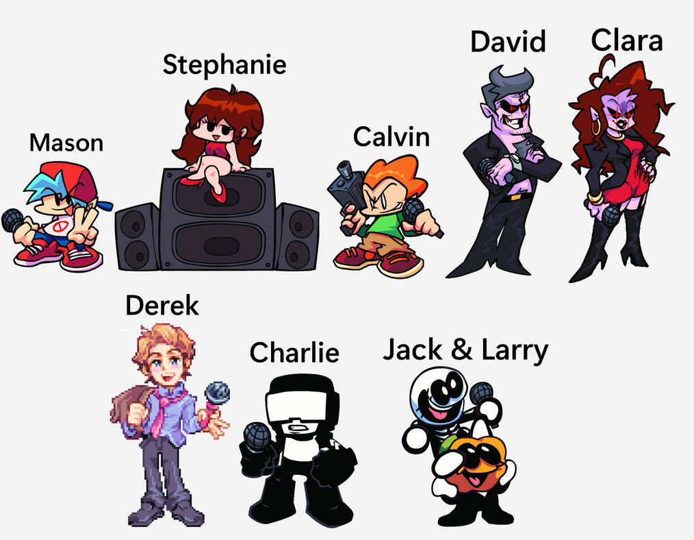 my friend named the fnf cast lol- by KyIeDraw on DeviantArt