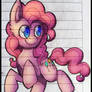 Pinkie on lined paper