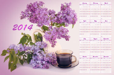 Calendar 2014 Lilac