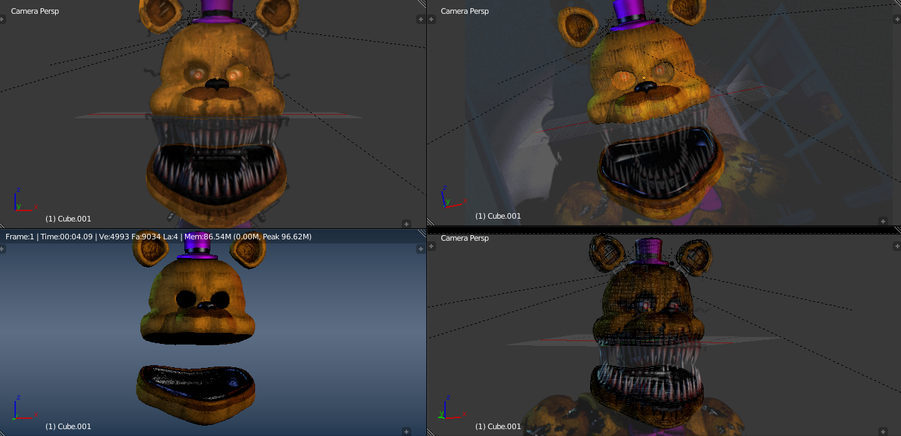 Fredbear Models Showcase - [FNaF 4 Blender] by ChuizaProductions on  DeviantArt