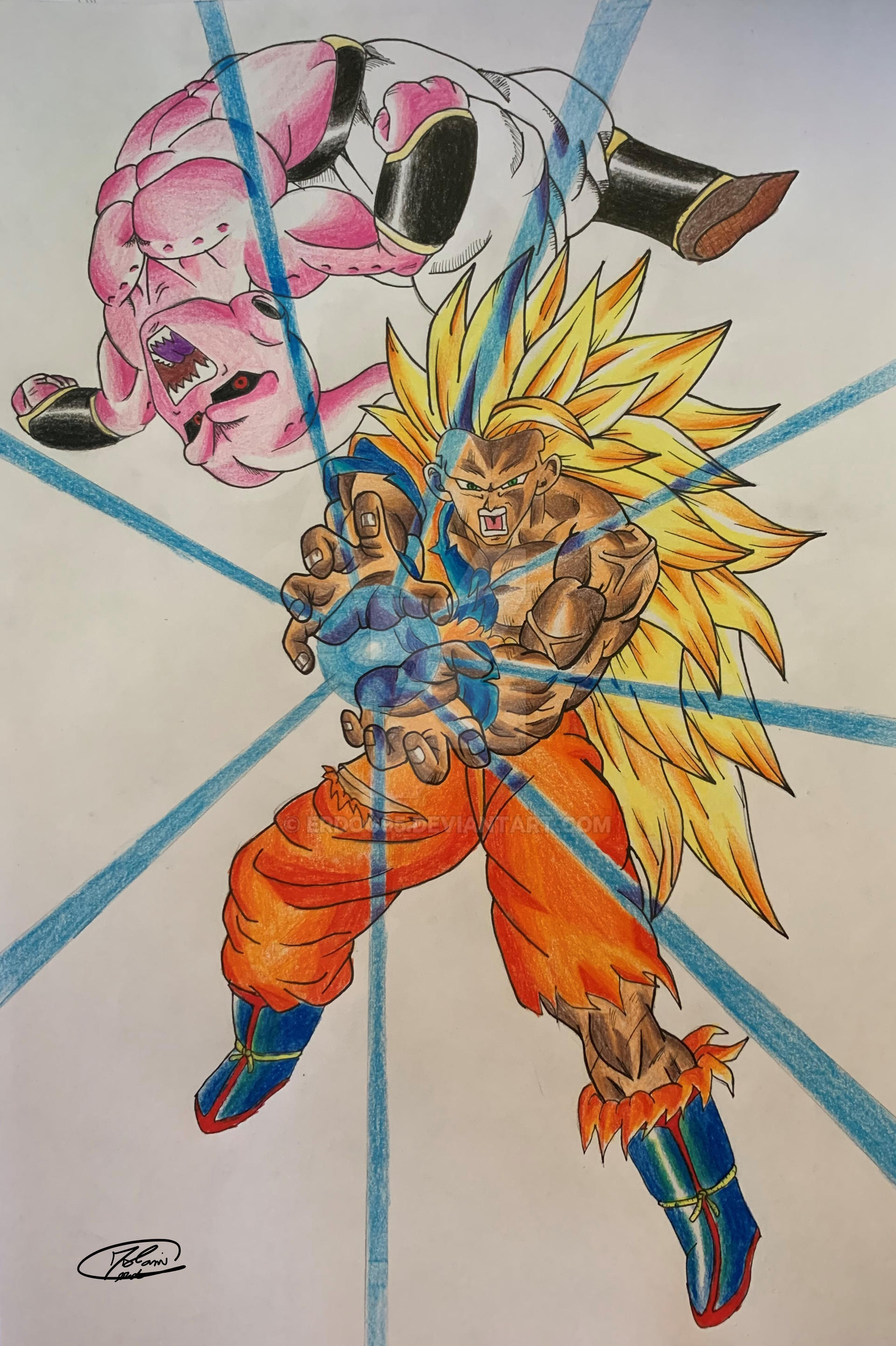 Goku vs Majinboo. #majinboo #majinbuu #majinboovsgoku #majinbookid #ki