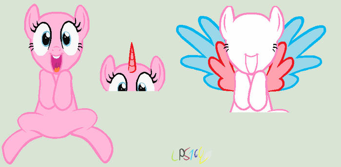 Traced Bases: Pinkie Pie/Pony up into the air base