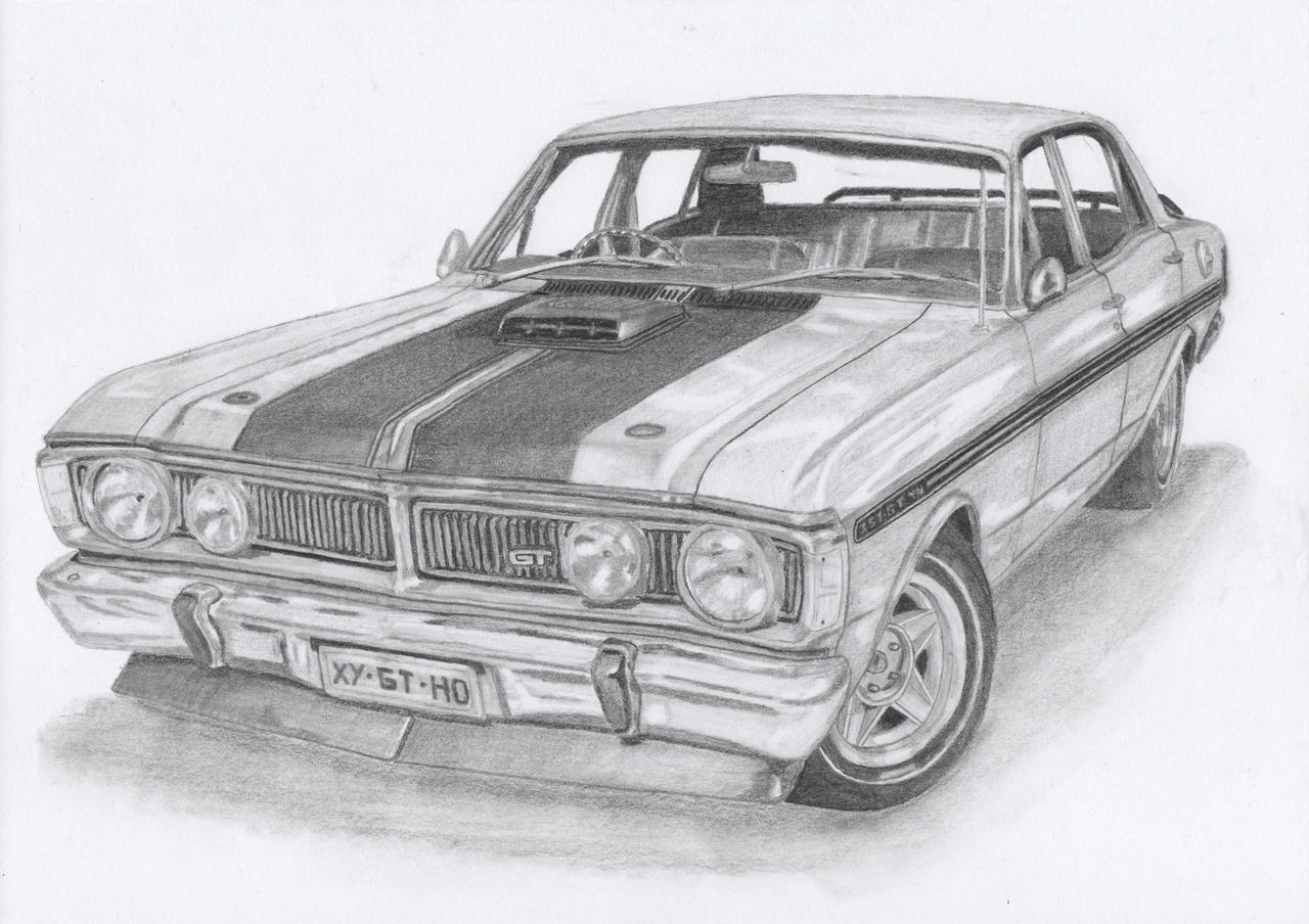 Ford XY Falcon GT Pencil Drawing by BrendenF99 on DeviantArt