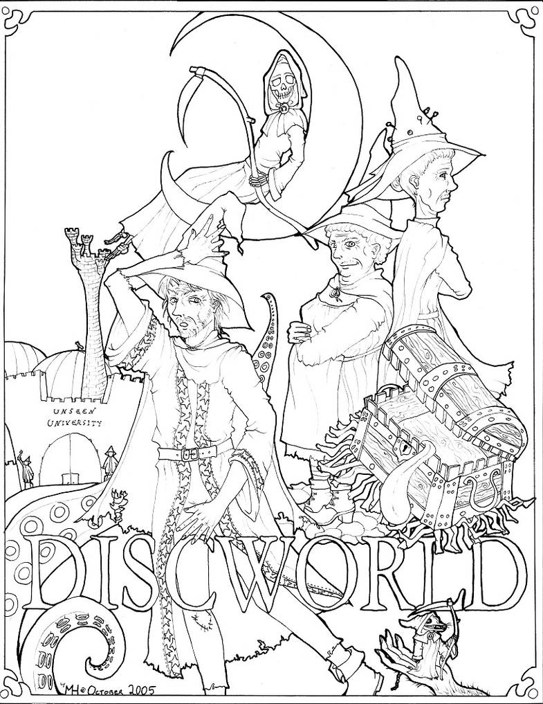 Discworld - Lineart by Seyreene on DeviantArt