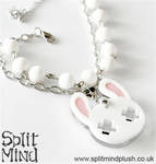 White Bunny Bracelet by splitmindplush