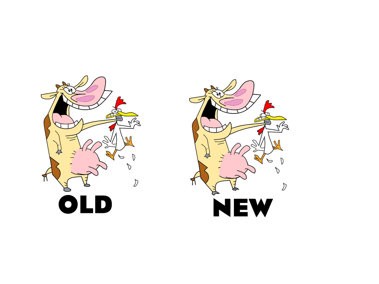 Cow and Chicken comparison Pose by calvinwil5782 on DeviantArt