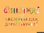 Christmas-themed type design by meechirumaeda